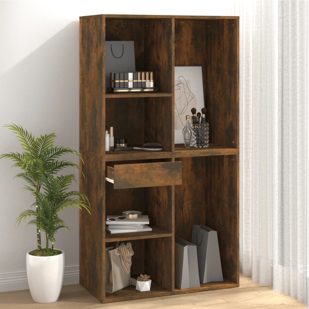 badeværelsesskab 80x40x75 cm konstrueret træ røget egetræ