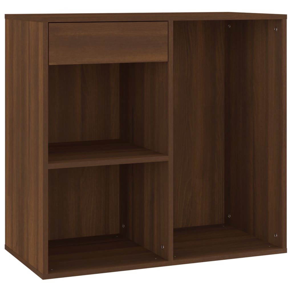 badeværelsesskab 80x40x75 cm konstrueret træ brun egetræsfarve