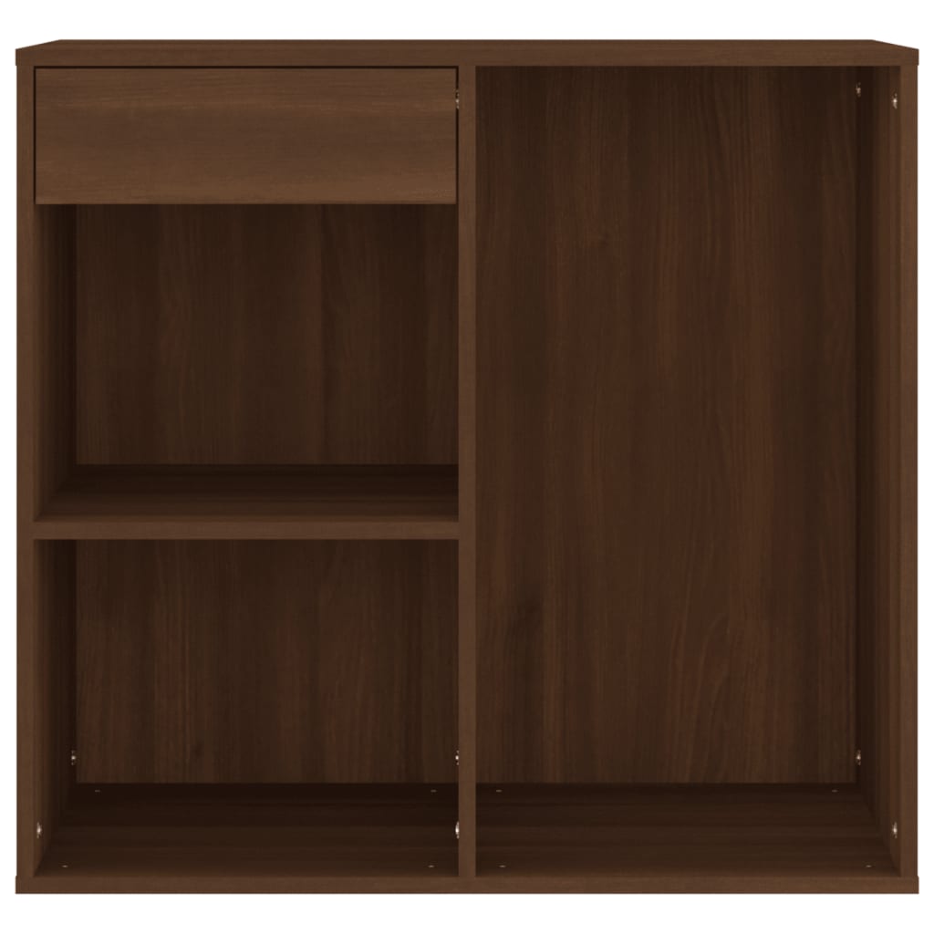 badeværelsesskab 80x40x75 cm konstrueret træ brun egetræsfarve