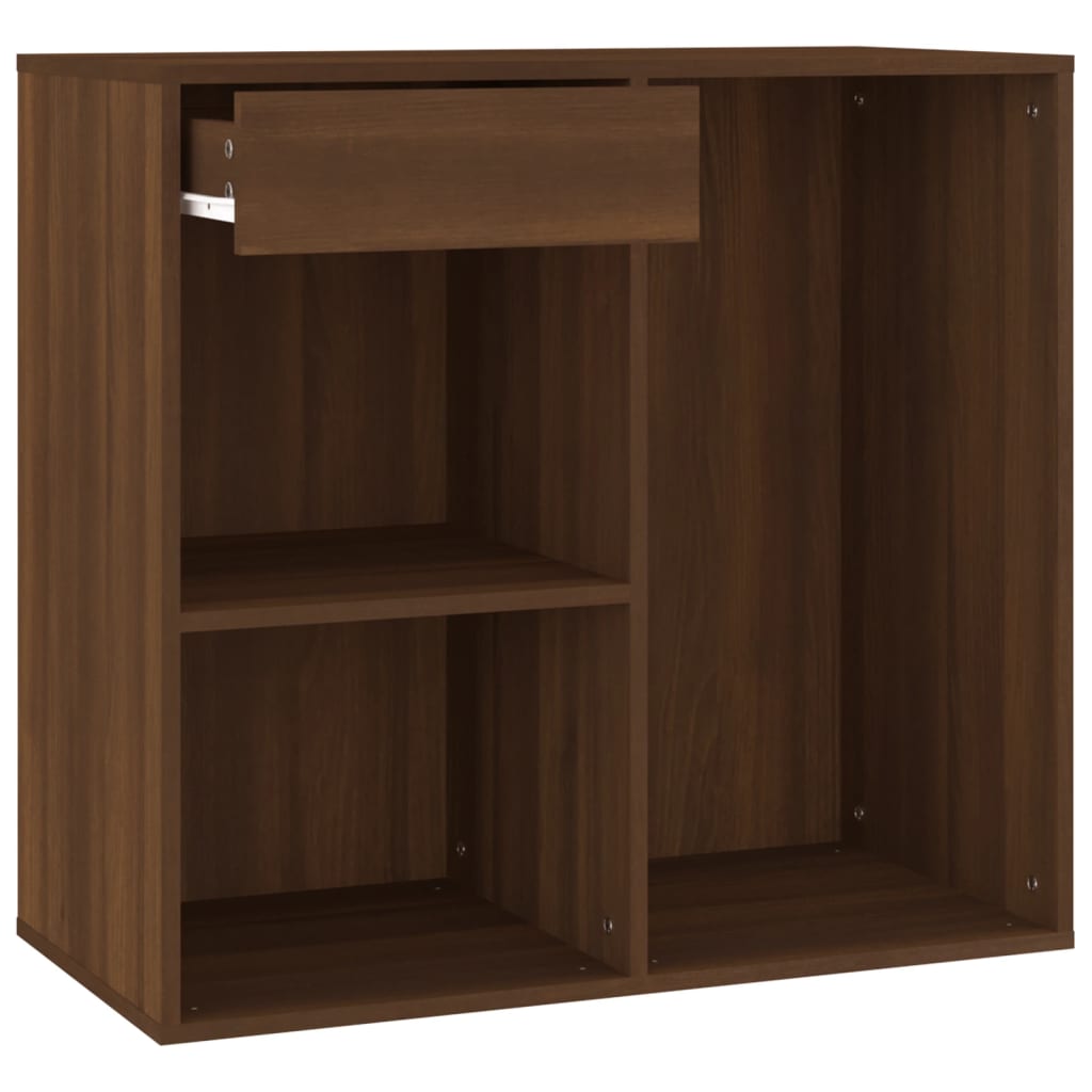 badeværelsesskab 80x40x75 cm konstrueret træ brun egetræsfarve
