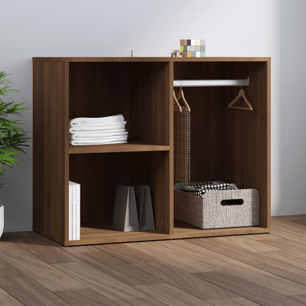 skab 80x40x65 cm konstrueret træ brun egetræ