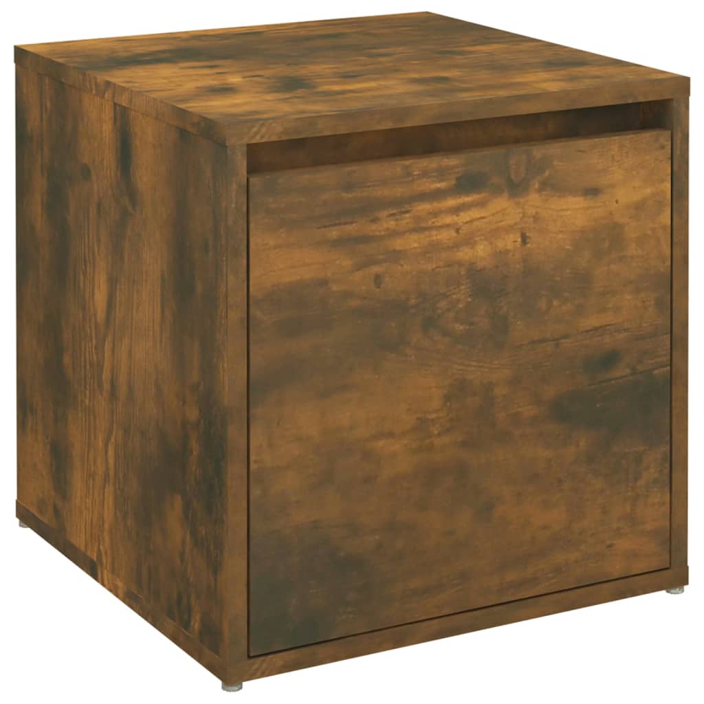 opbevaringsskab 40,5x40x40 cm konstrueret træ røget egetræ