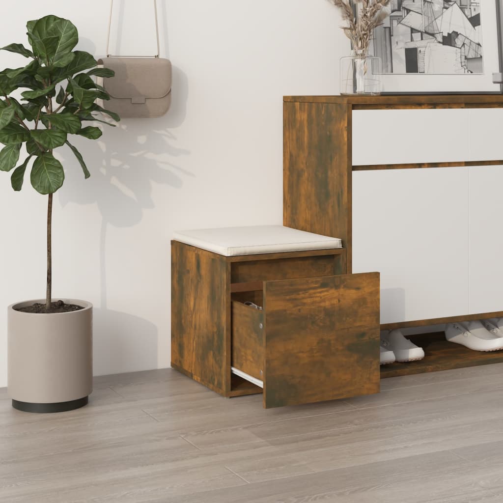 opbevaringsskab 40,5x40x40 cm konstrueret træ røget egetræ
