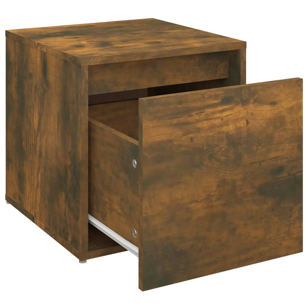 opbevaringsskab 40,5x40x40 cm konstrueret træ røget egetræ
