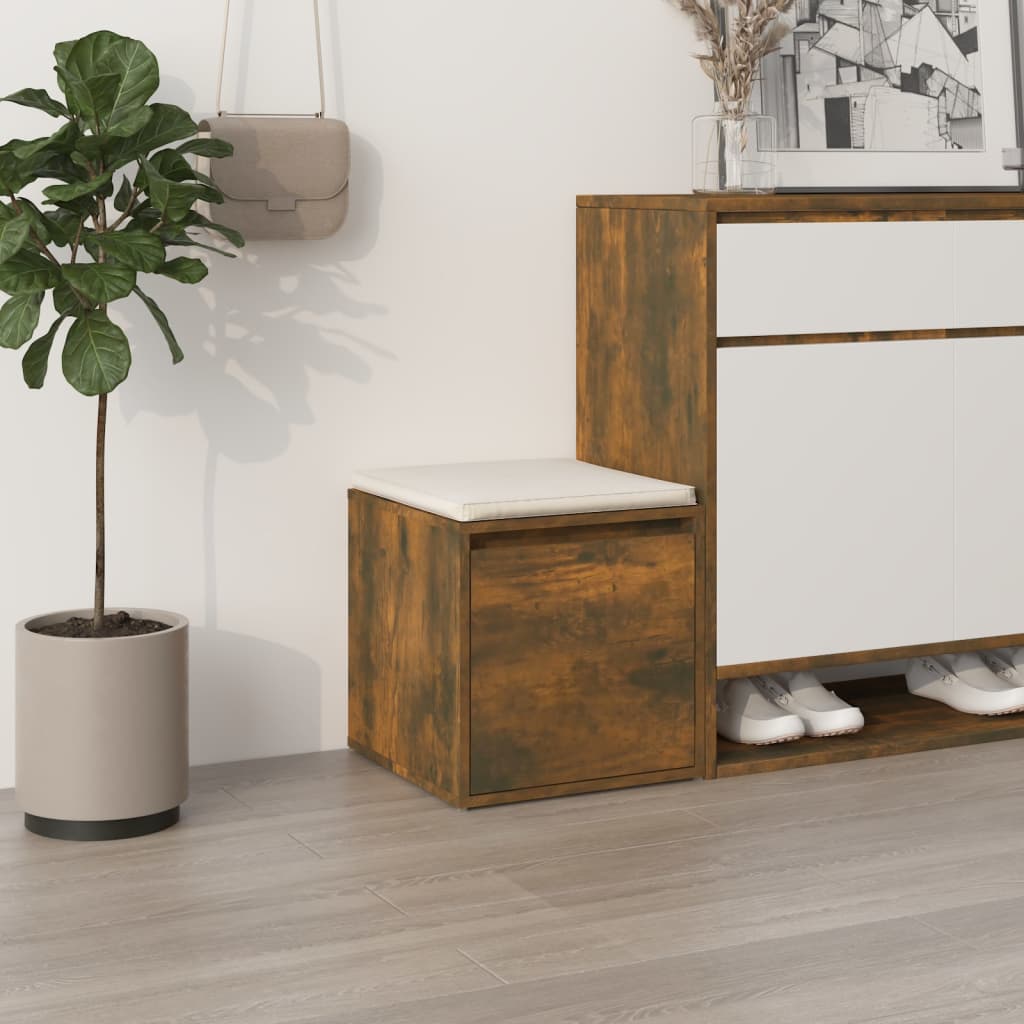 opbevaringsskab 40,5x40x40 cm konstrueret træ røget egetræ