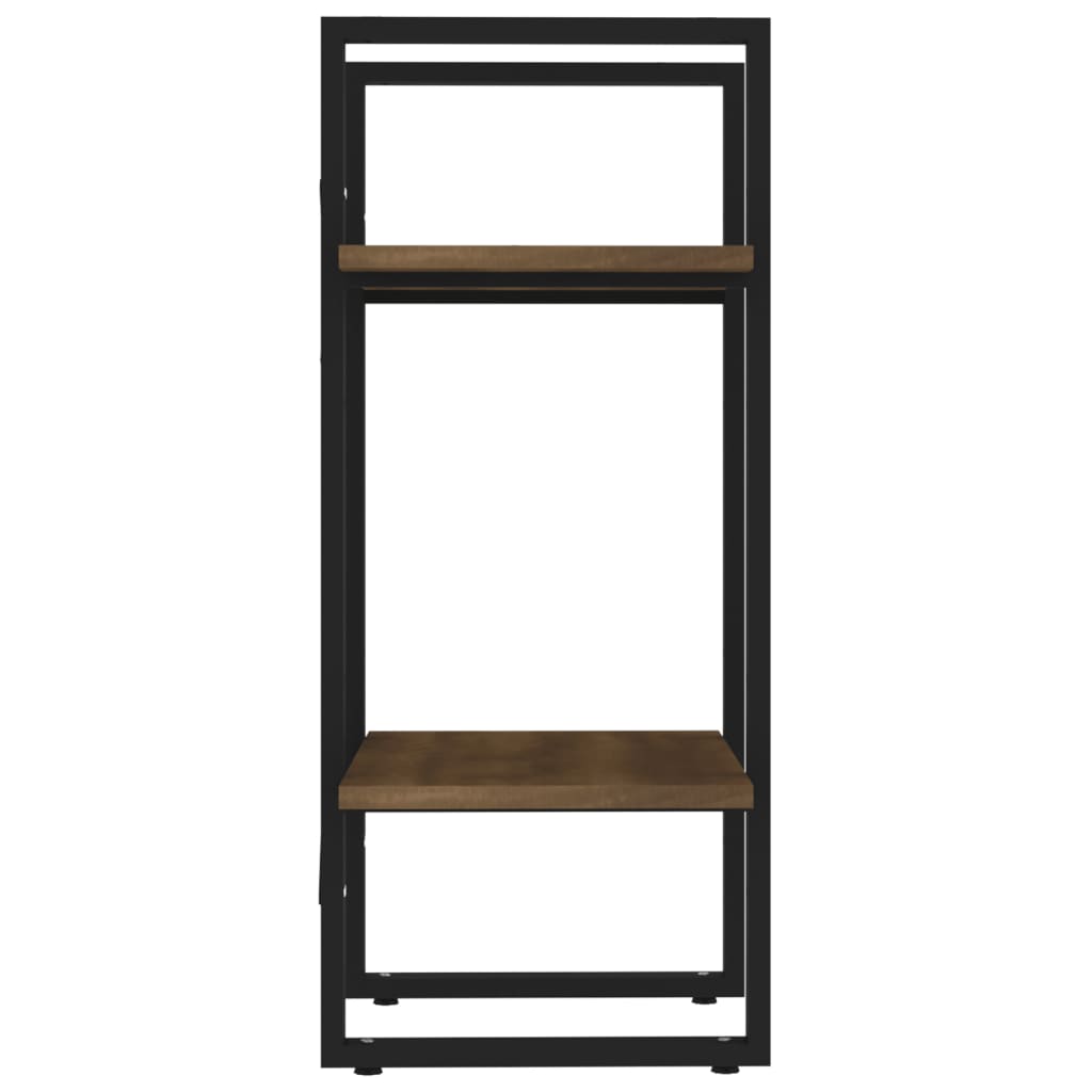 bogreol m. 2 hylder 40x30x70 cm konstrueret træ brun egetræ