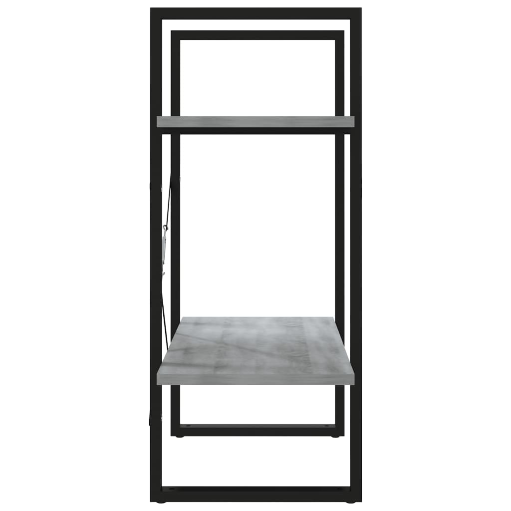 bogreol m. 2 hylder 60x30x70 cm konstrueret træ grå sonoma