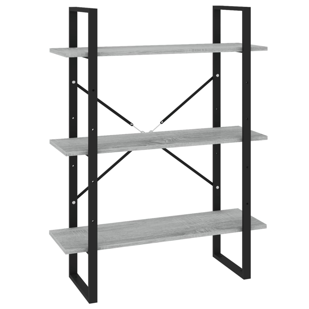 bogreol 80x30x105 cm konstrueret træ grå sonoma-eg
