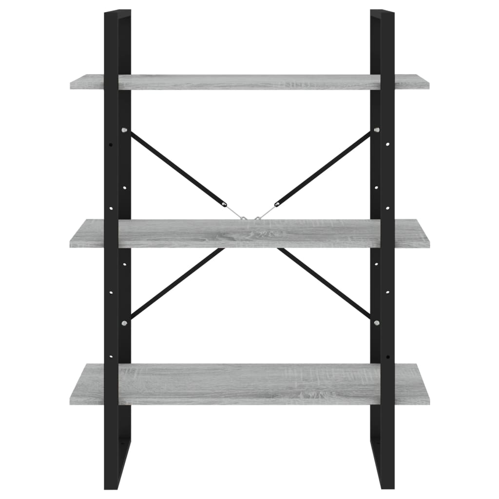 bogreol 80x30x105 cm konstrueret træ grå sonoma-eg