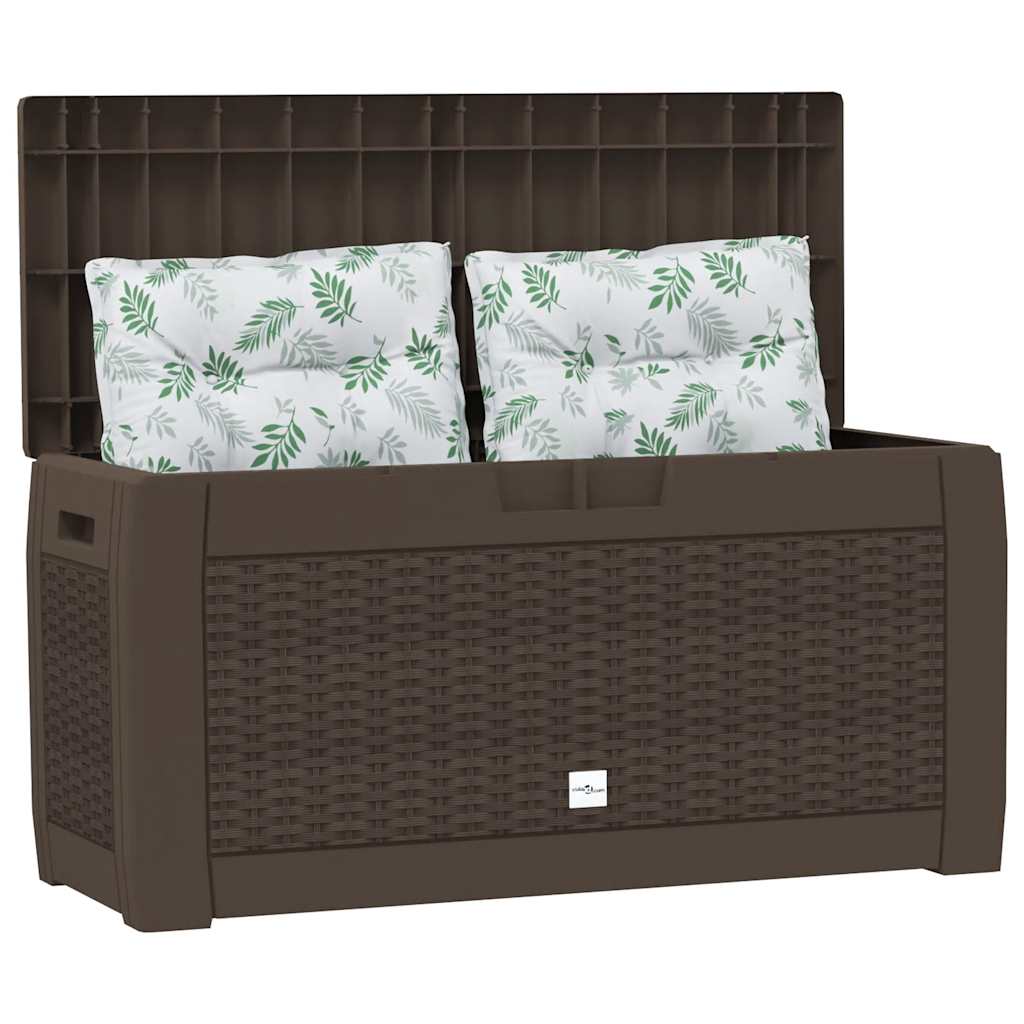 opbevaringskasse til haven 119x48x60 cm polypropylen brun