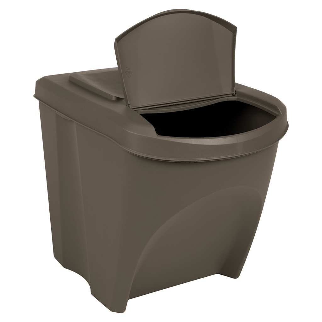 stabelbare affaldsspande 3 stk. 75 l polypropylen grå