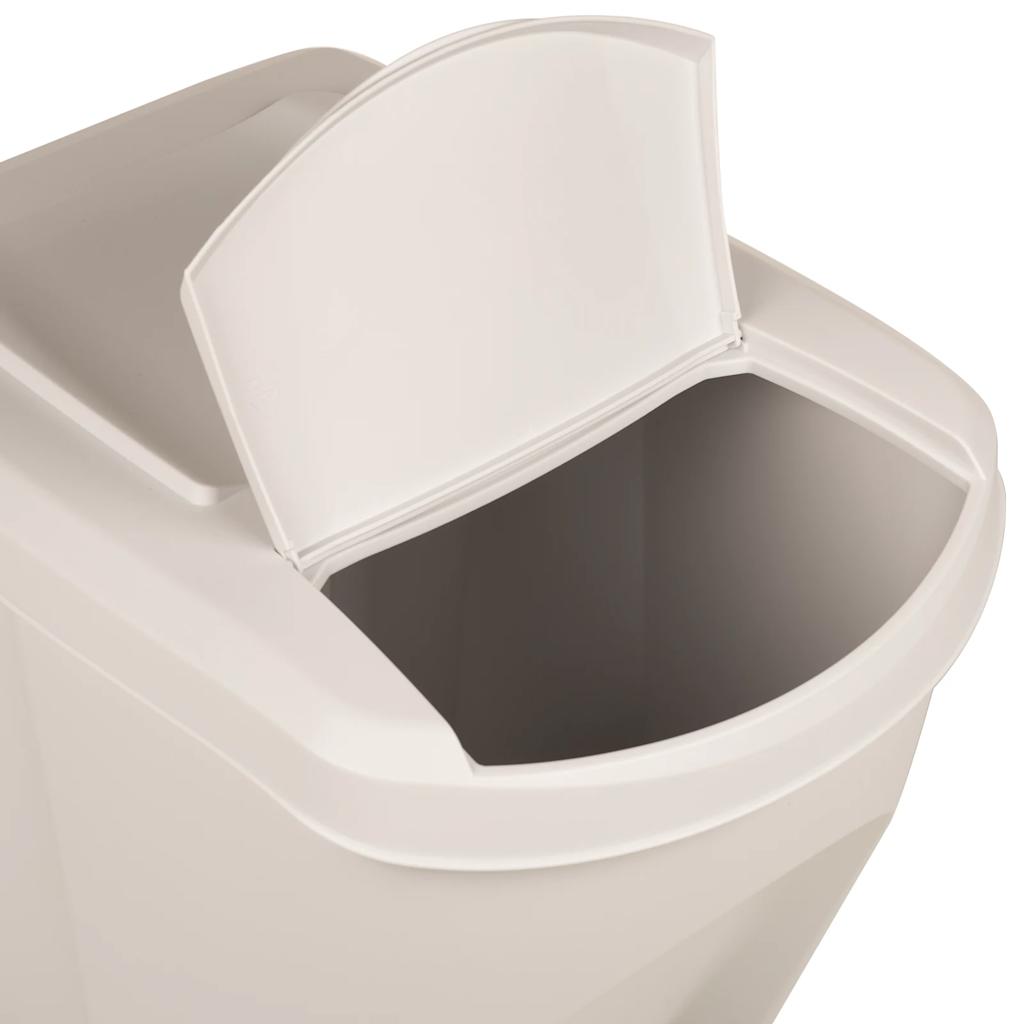 stabelbare affaldsspande 3 stk. 75 l polypropylen hvid