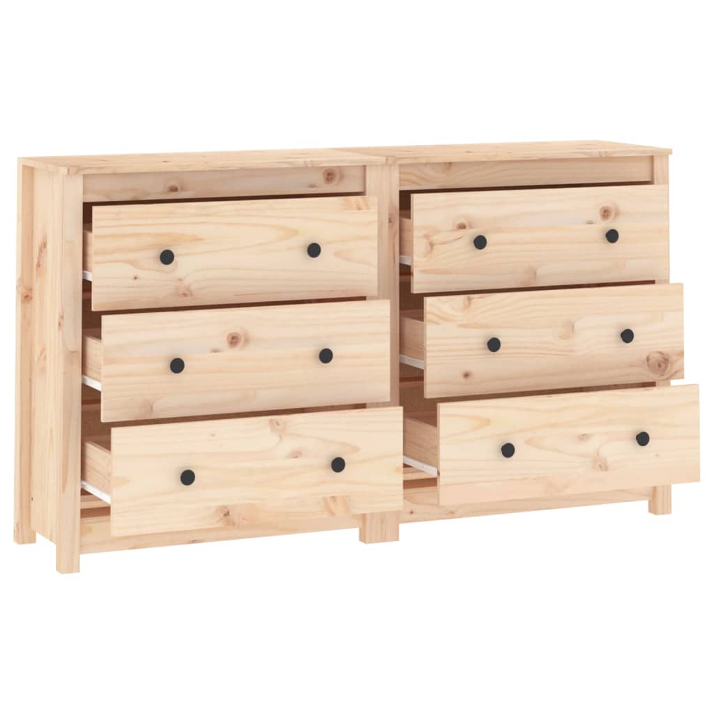 skænk 140x35x80 cm massivt fyrretræ