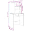 makeupbord 74,5x40x141 cm sort