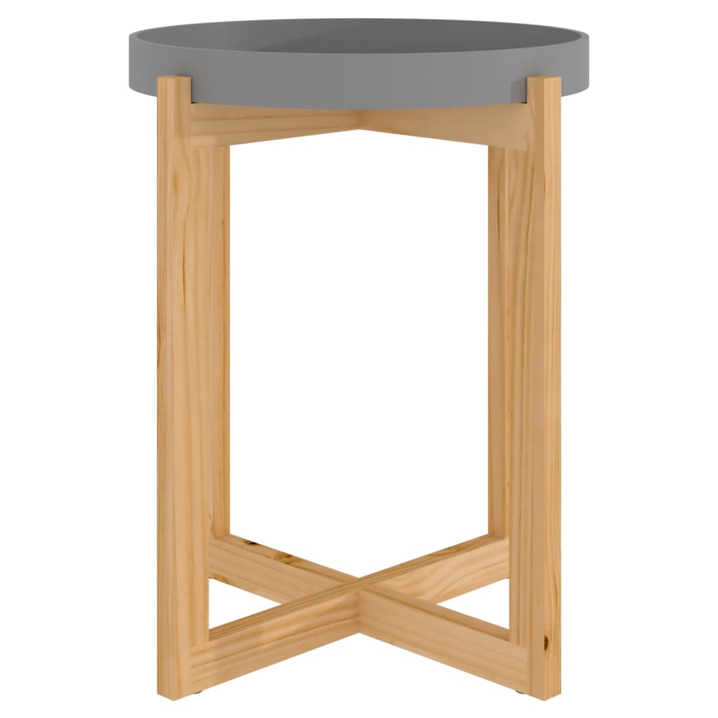 sofabord 41x41x48,5 cm konstrueret træ og massivt fyrretræ grå