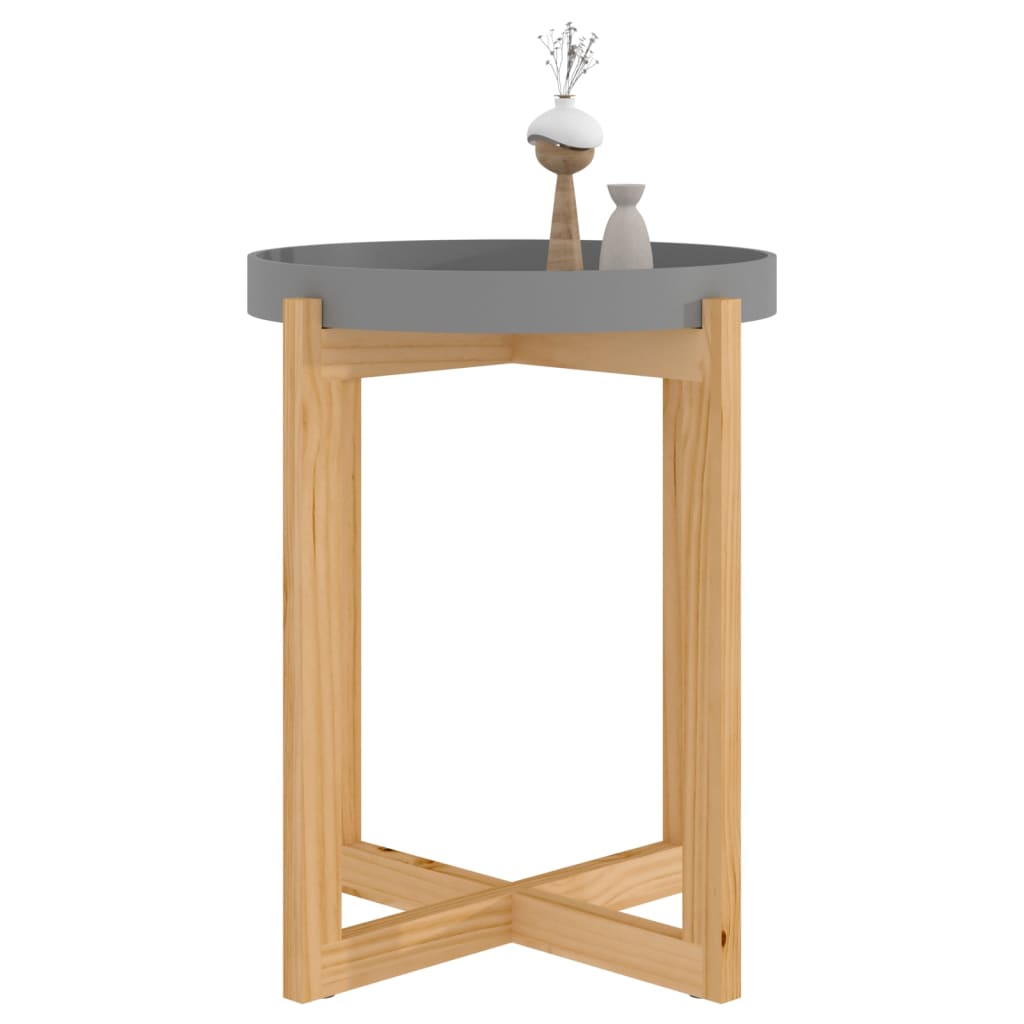 sofabord 41x41x48,5 cm konstrueret træ og massivt fyrretræ grå