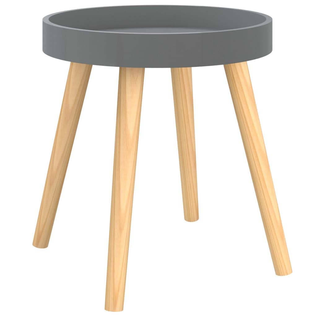 sidebord 38x38x40 cm konstrueret træ og massivt fyrretræ grå