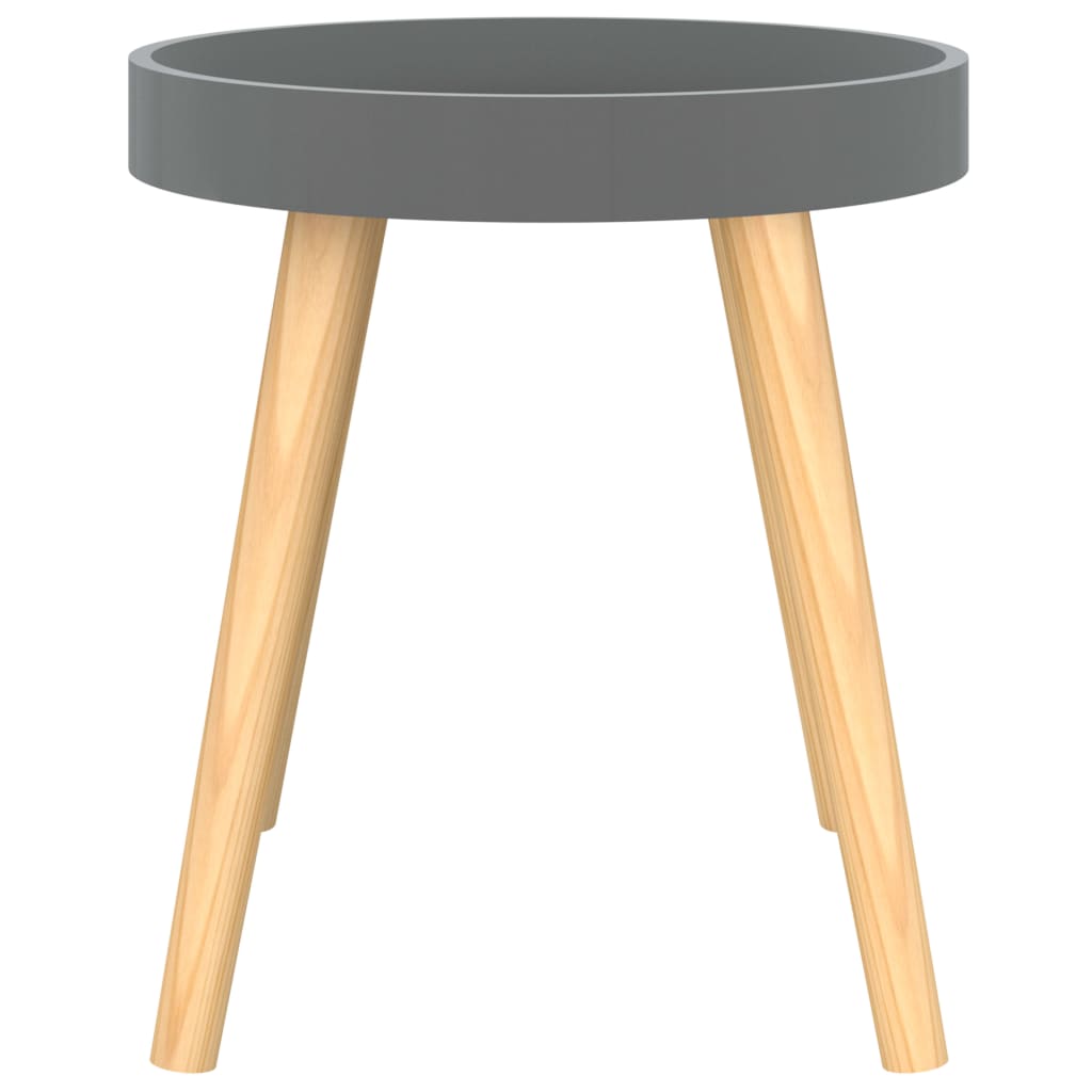sidebord 38x38x40 cm konstrueret træ og massivt fyrretræ grå