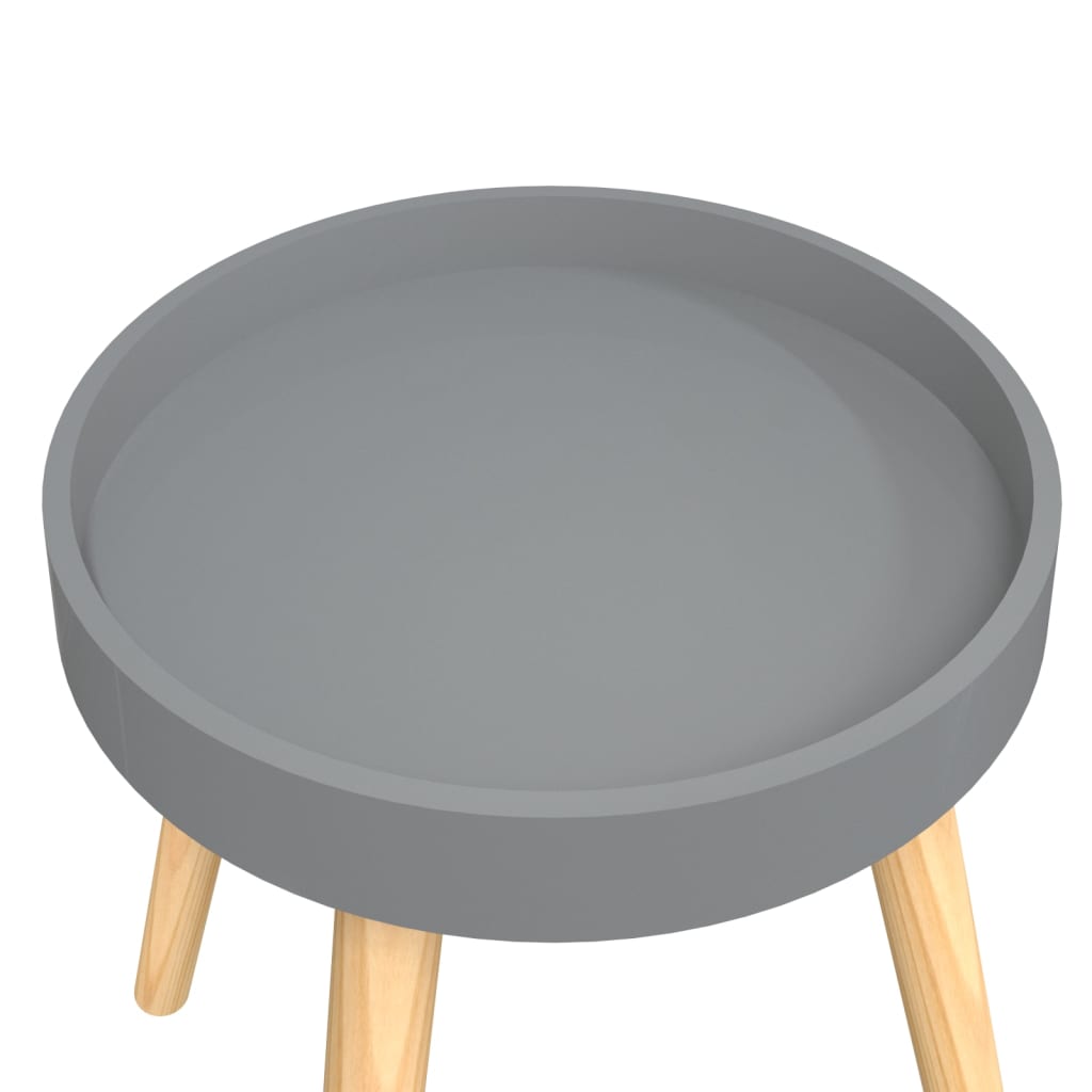 sidebord 38x38x40 cm konstrueret træ og massivt fyrretræ grå