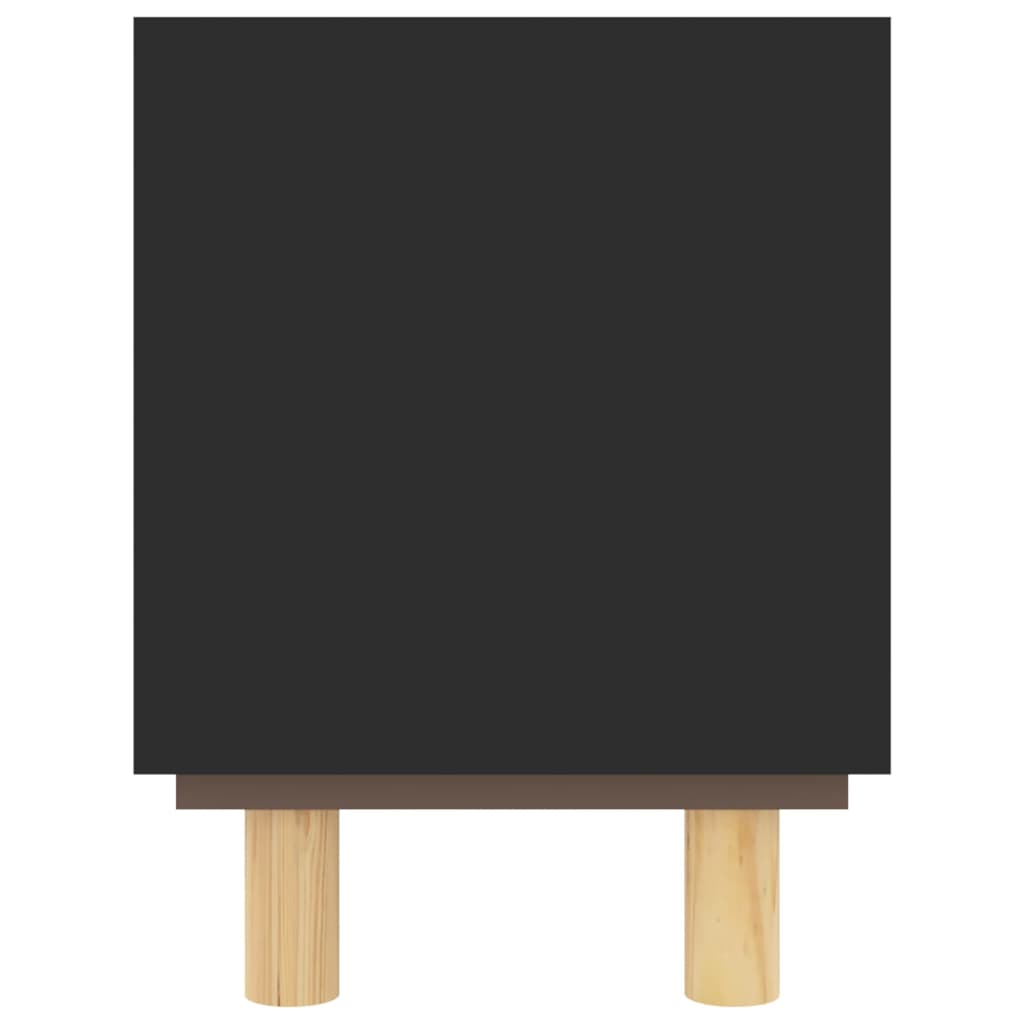 tv-bord 80x30x40 cm massivt fyrretræ og naturlig rattan sort
