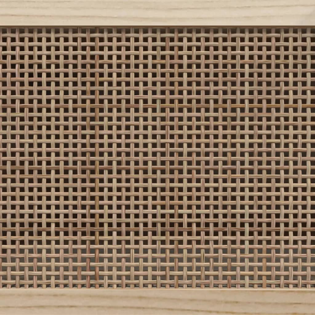 tv-bord 80x30x40 cm massivt fyrretræ og naturlig rattan sort