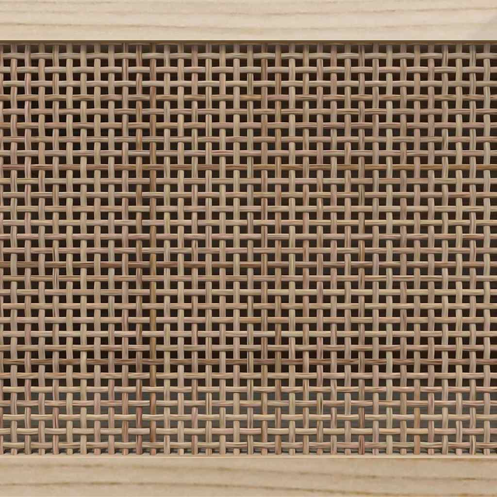 tv-bord 80x30x40 cm massivt fyrretræ og naturlig rattan brun