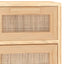 skænk 60x30x75 cm massivt fyrretræ og naturlig rattan brun