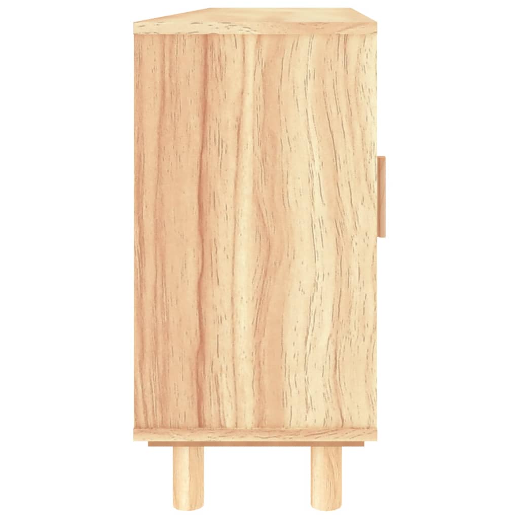 skænk 105x30x60 cm massivt fyrretræ og naturlig rattan brun