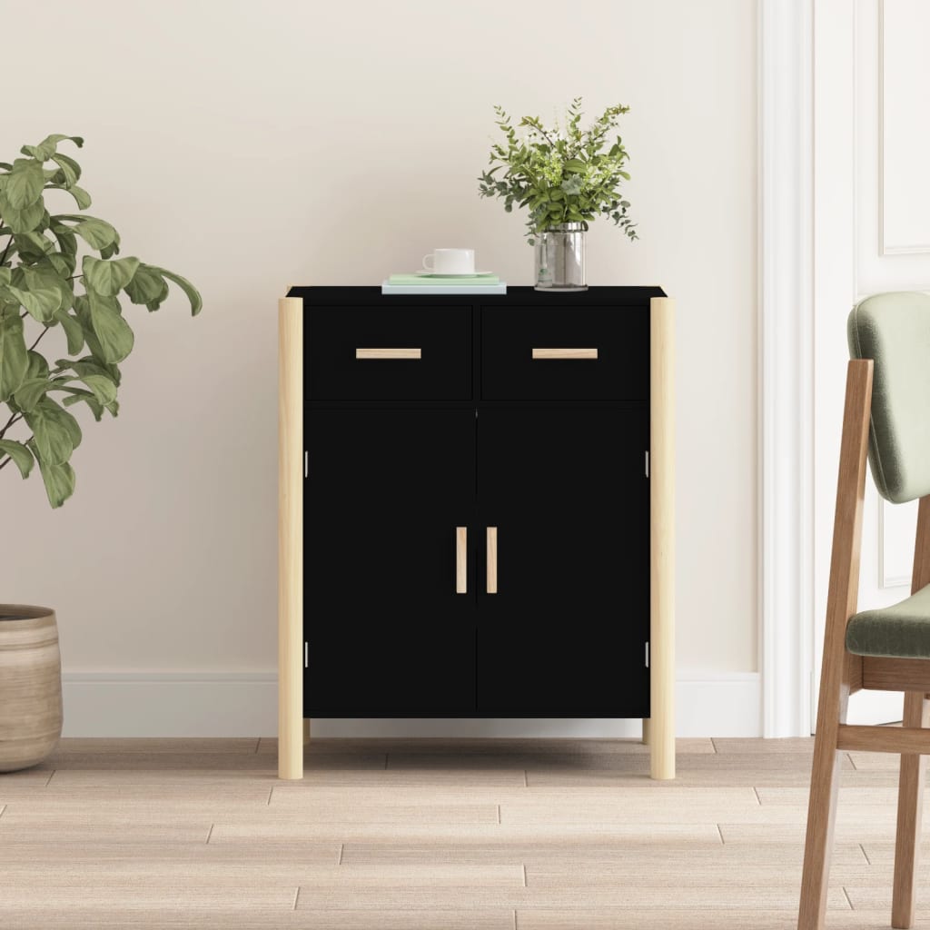 skænk 62x38x75 cm konstrueret træ sort