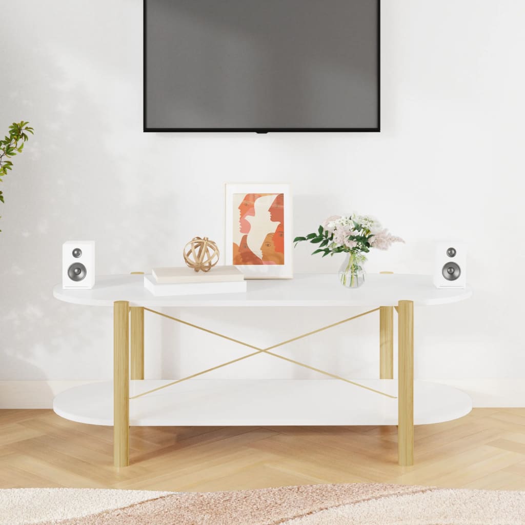 sofabord 110x48x40 cm konstrueret træ hvid