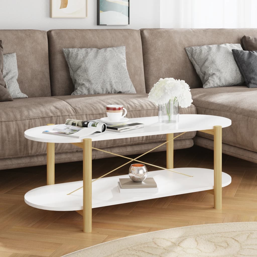 sofabord 110x48x40 cm konstrueret træ hvid
