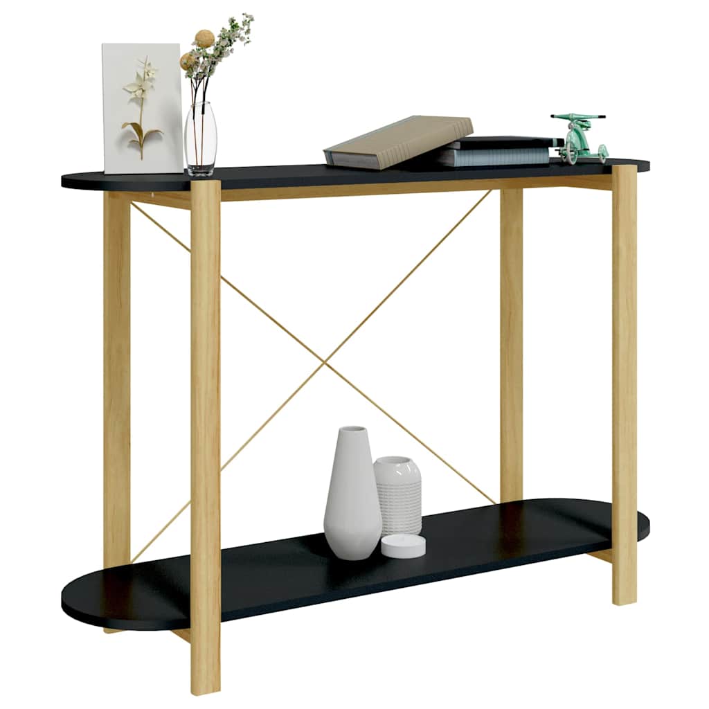 konsolbord 110x38x75 cm konstrueret træ sort