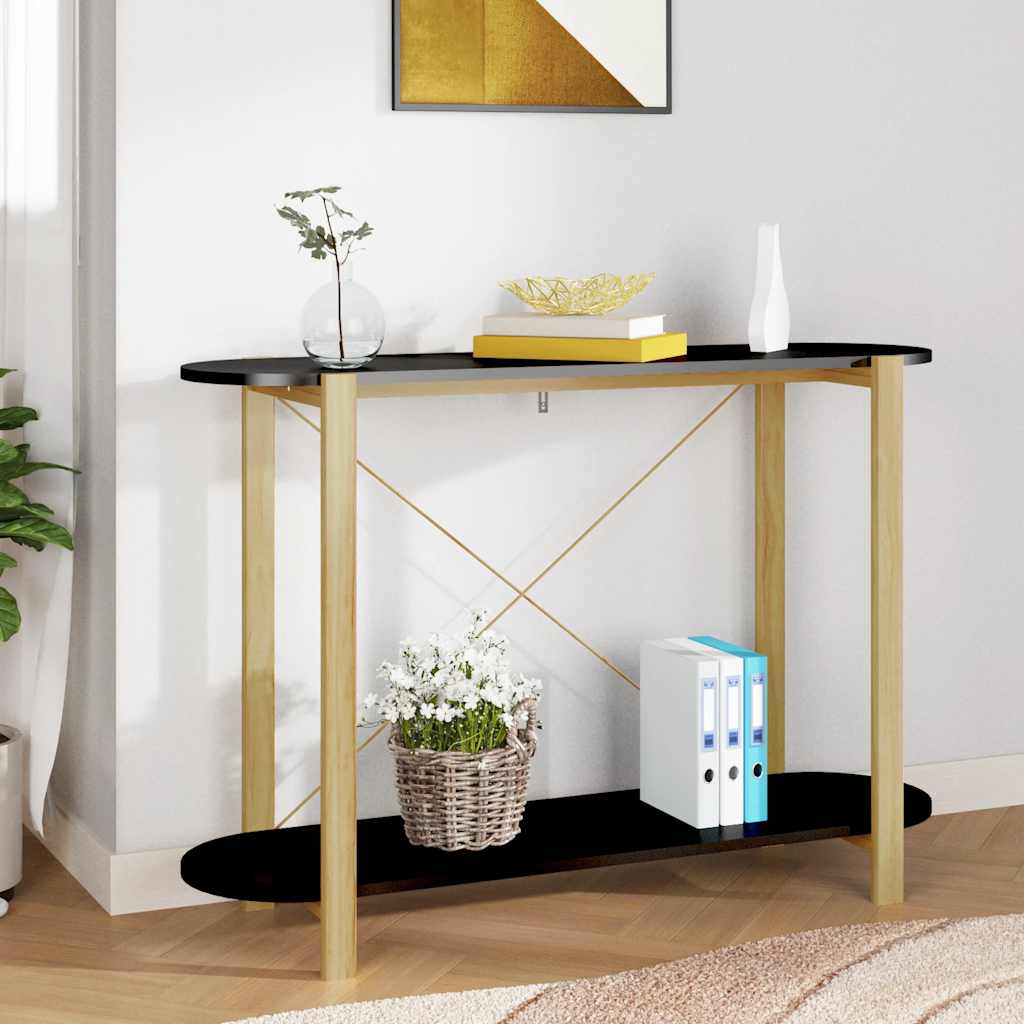konsolbord 110x38x75 cm konstrueret træ sort