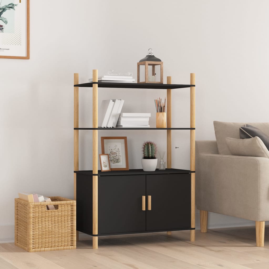 højskab 80x40x121 cm konstrueret træ sort