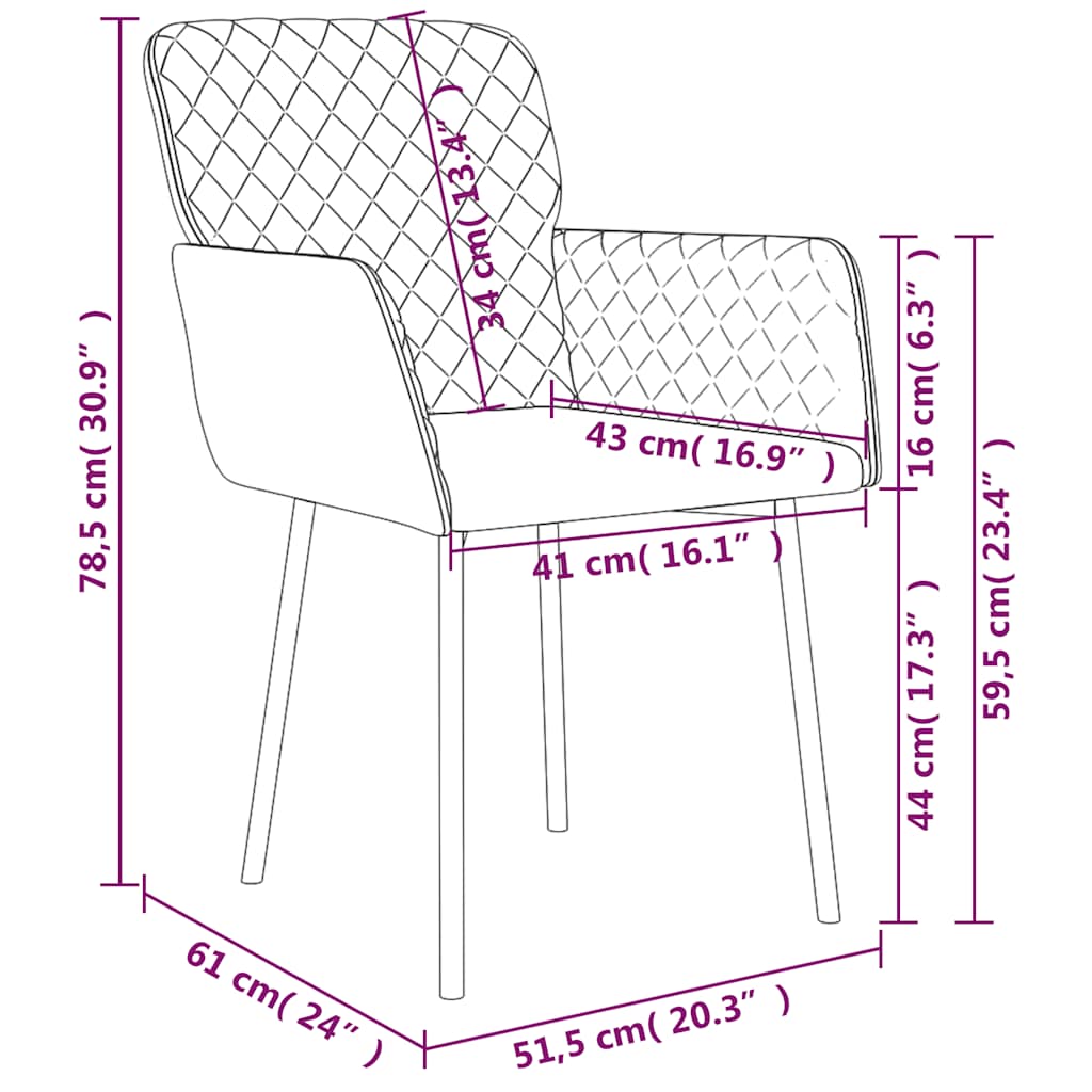 spisebordsstole 2 stk. fløjl gul