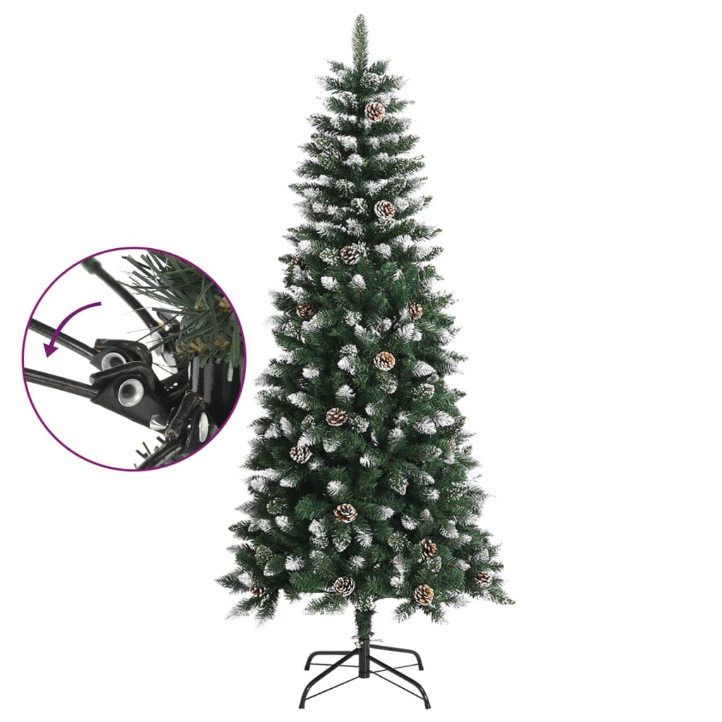 kunstigt juletræ med juletræsfod 150 cm PVC grøn