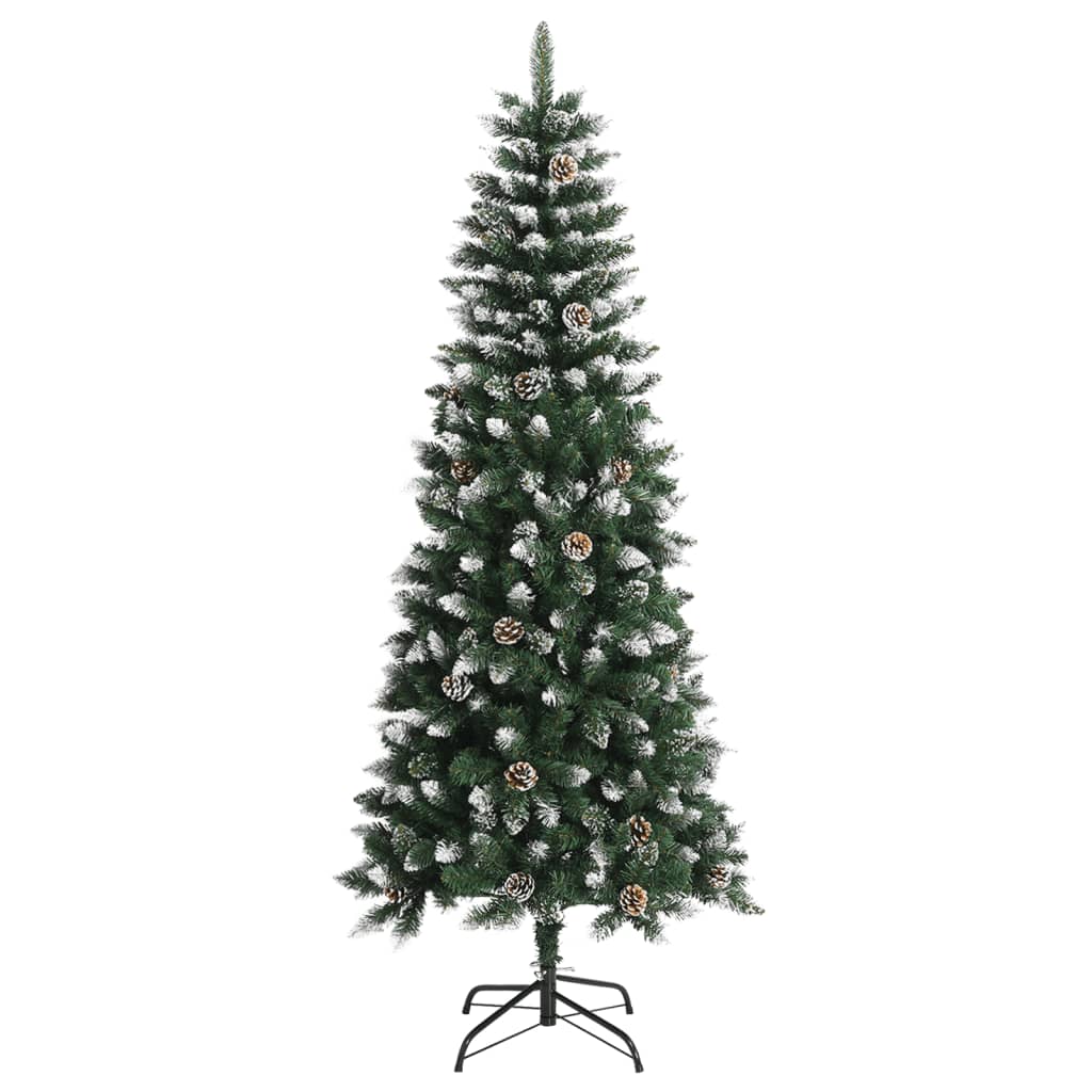 kunstigt juletræ med juletræsfod 180 cm PVC grøn