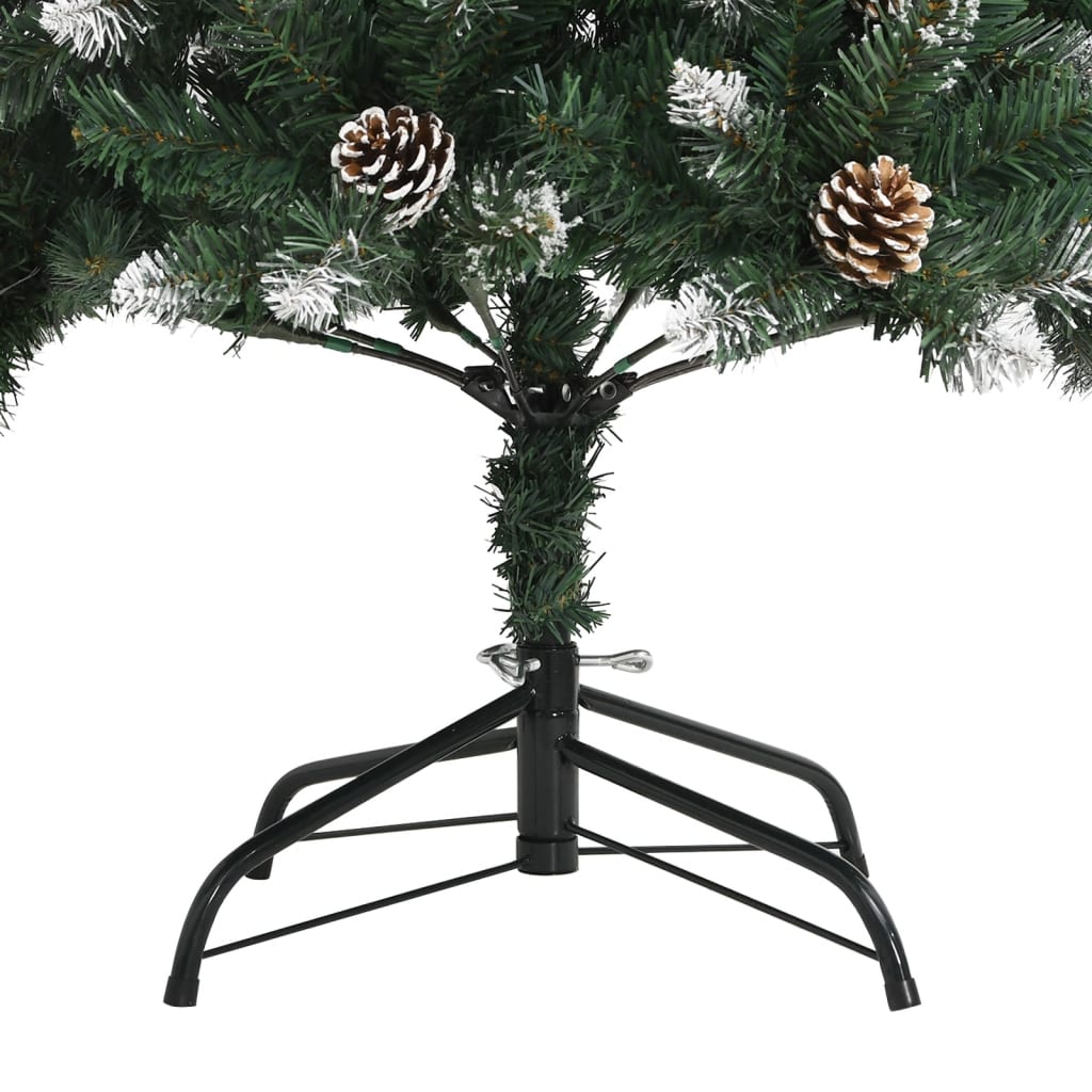 kunstigt juletræ med juletræsfod 180 cm PVC grøn