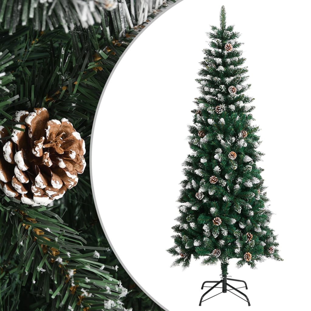 kunstigt juletræ med juletræsfod 210 cm PVC grøn