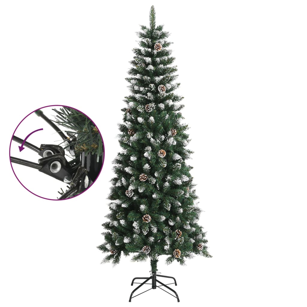 kunstigt juletræ med juletræsfod 210 cm PVC grøn
