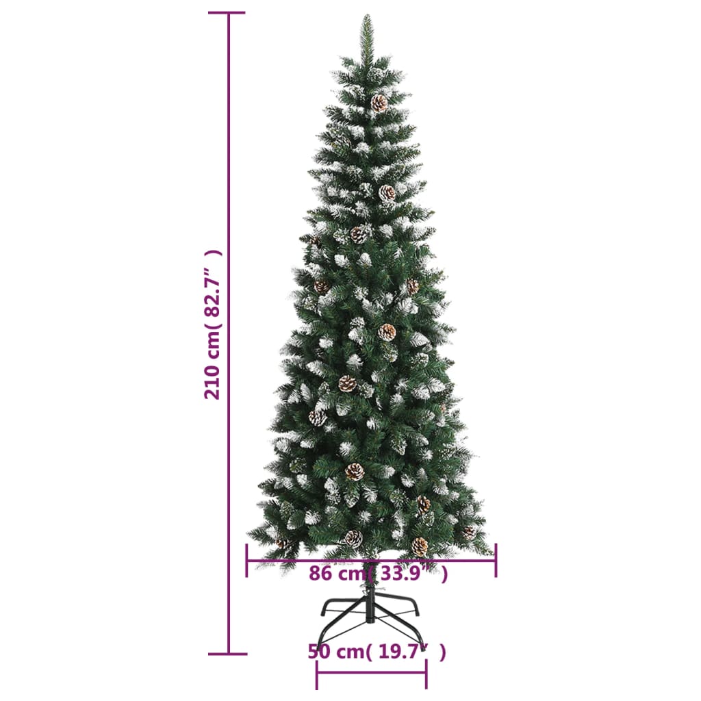kunstigt juletræ med juletræsfod 210 cm PVC grøn
