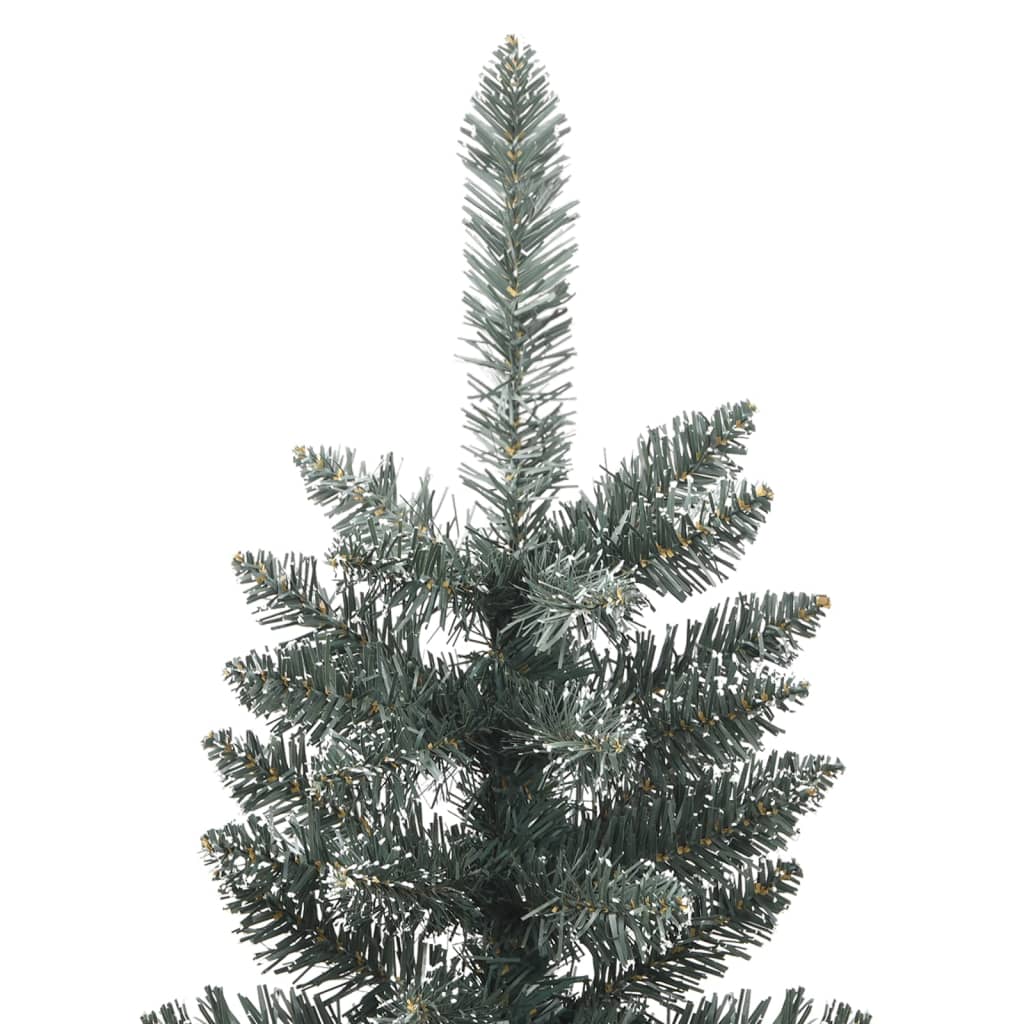 kunstigt smalt juletræ med juletræsfod 120 cm PVC grøn