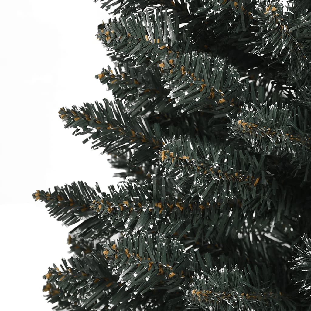 kunstigt smalt juletræ med juletræsfod 120 cm PVC grøn