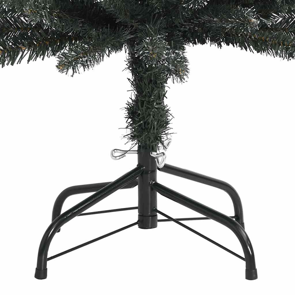 kunstigt smalt juletræ med juletræsfod 150 cm PVC grøn