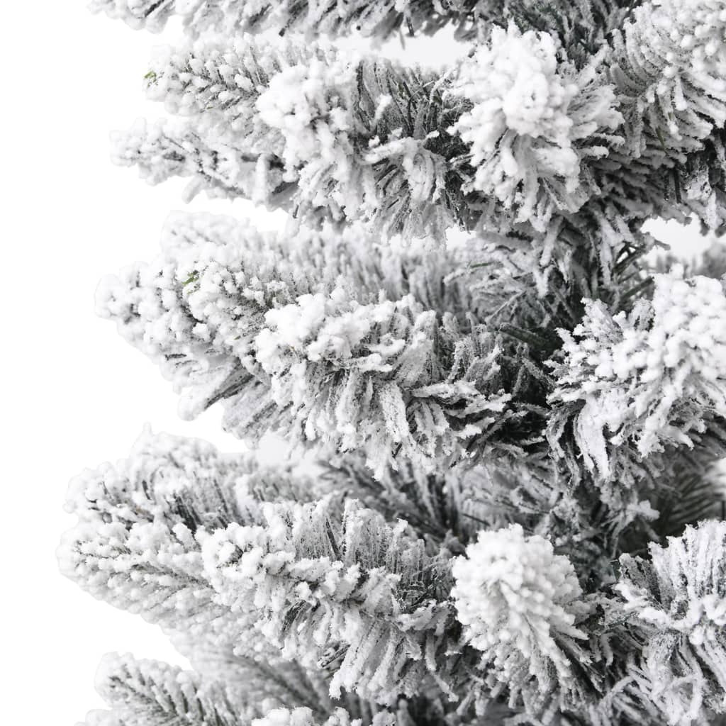 kunstigt smalt juletræ med sne 180 cm PVC og PE