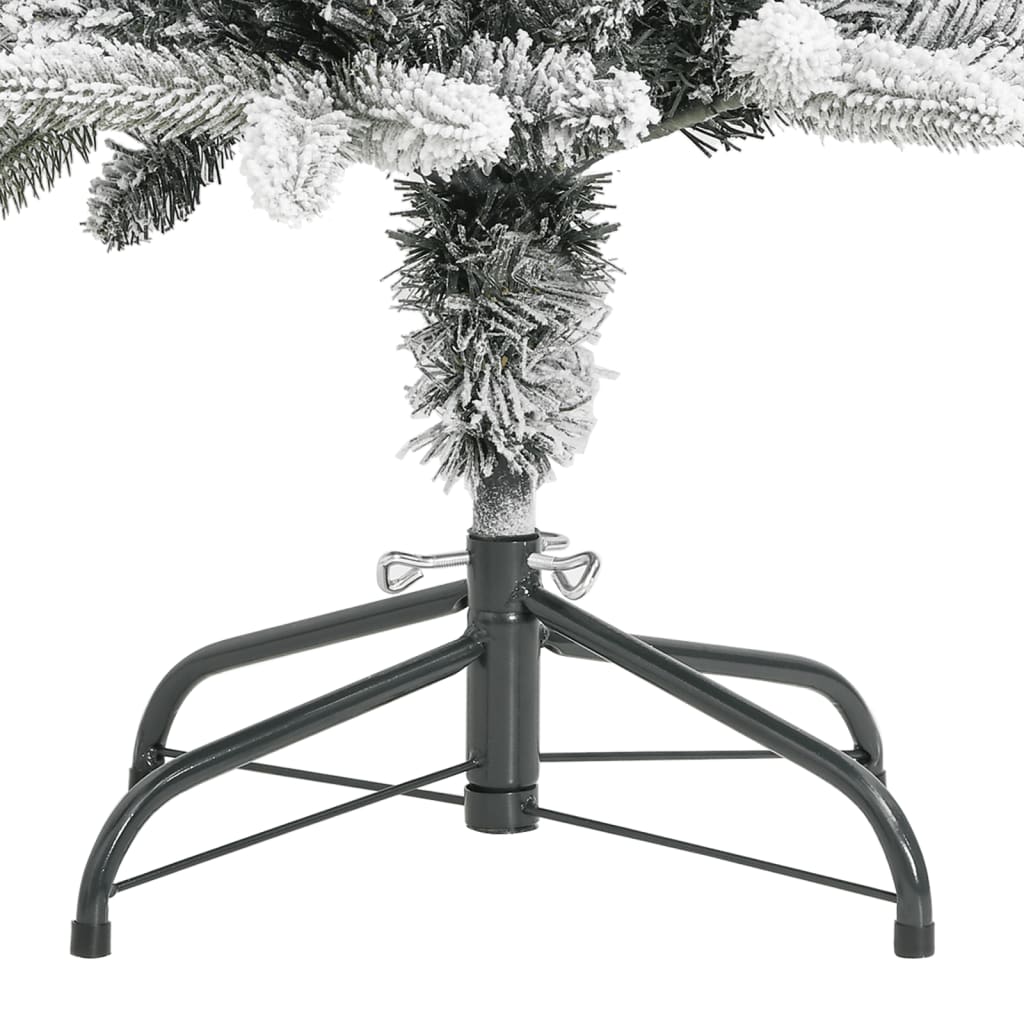 kunstigt smalt juletræ med sne 180 cm PVC og PE