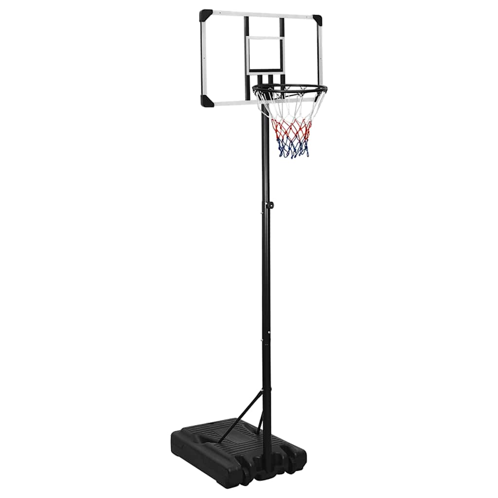 basketballstativ med plade 235-305 cm polycarbonat transparent