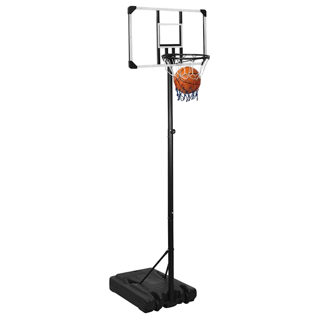basketballstativ med plade 235-305 cm polycarbonat transparent