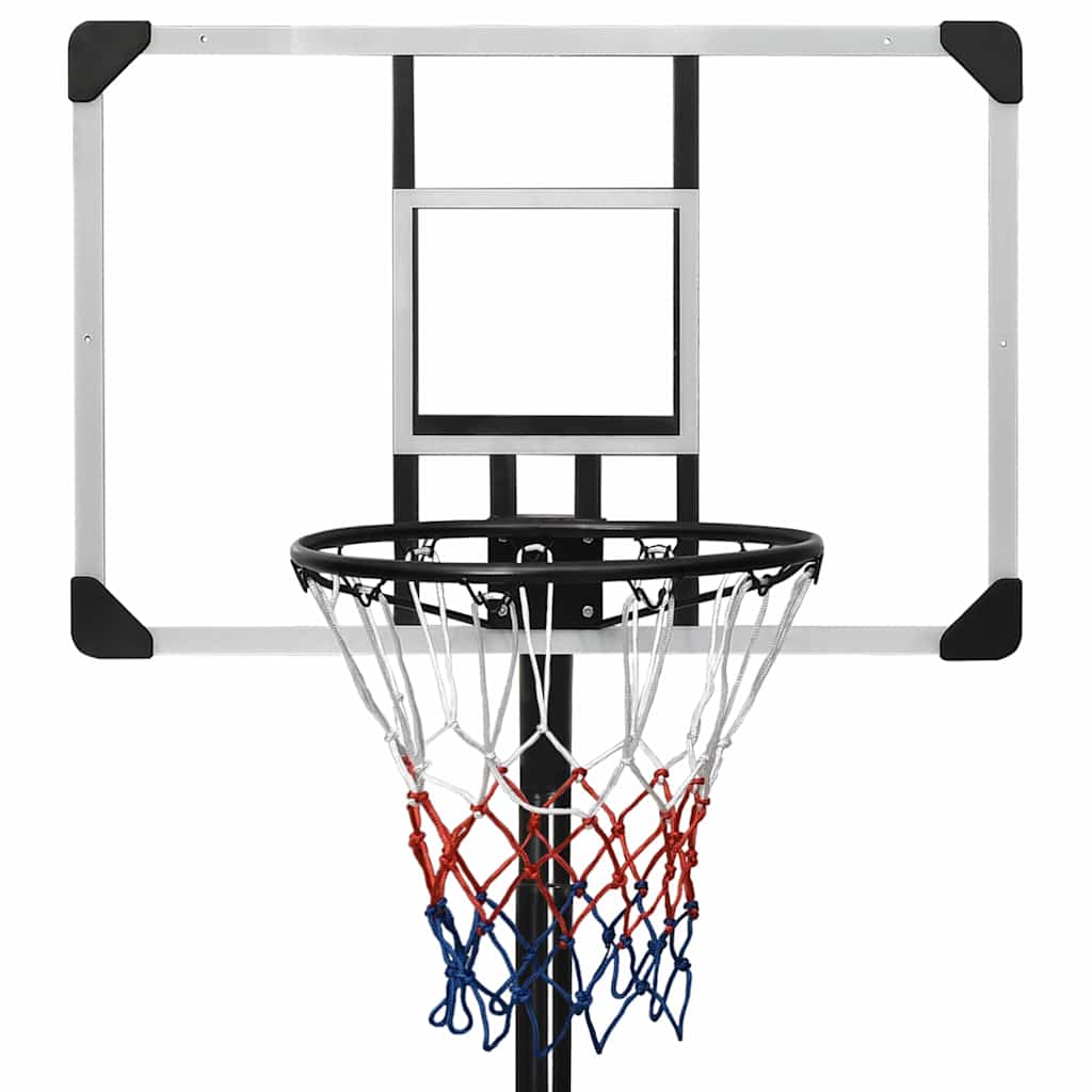 basketballstativ med plade 235-305 cm polycarbonat transparent