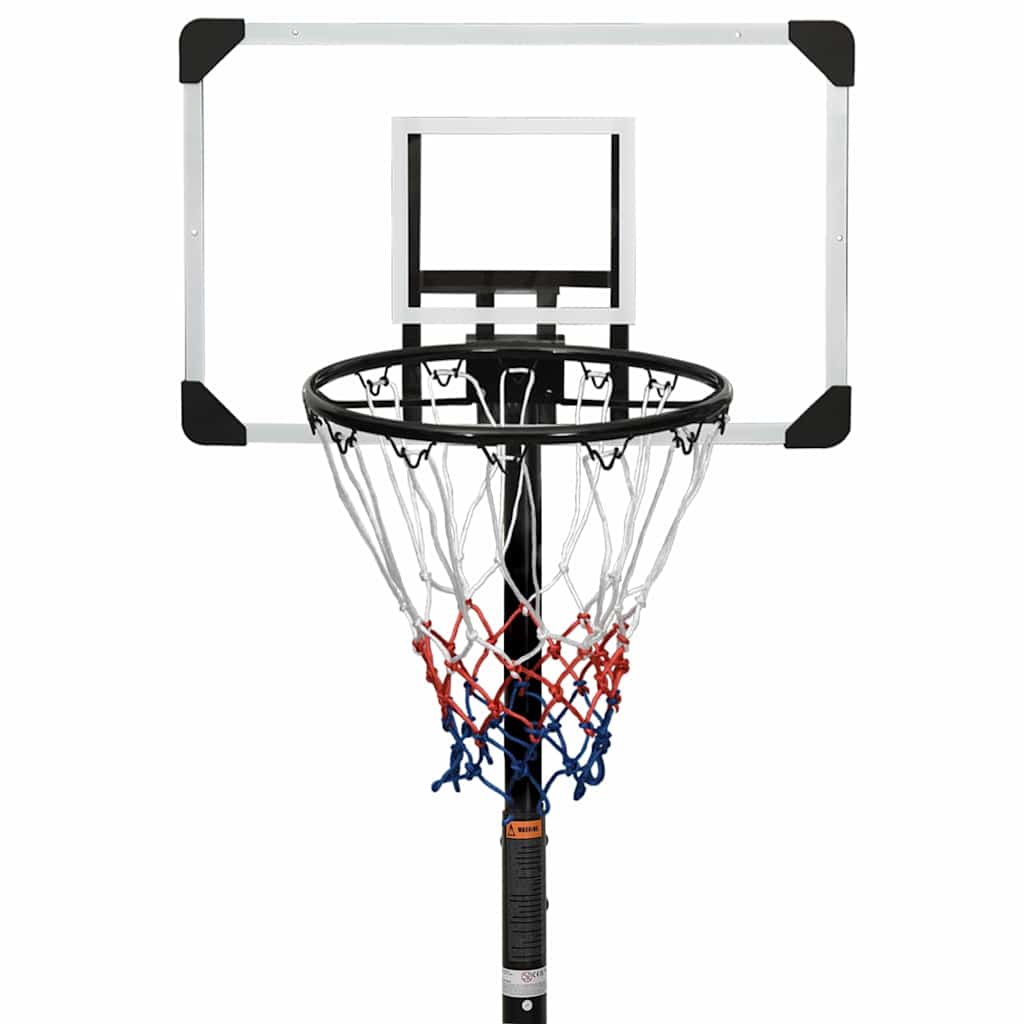 basketballstativ med plade 216-250 cm polycarbonat transparent